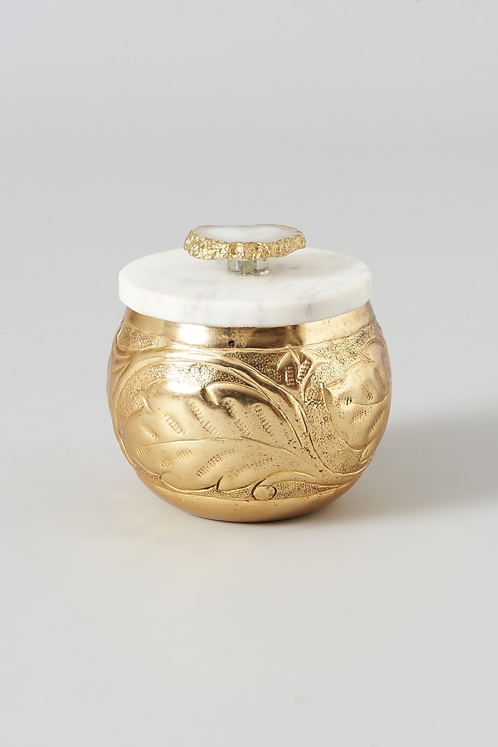 Gold Marble Agate Jar by Assemblage at Pernia's Pop Up Shop