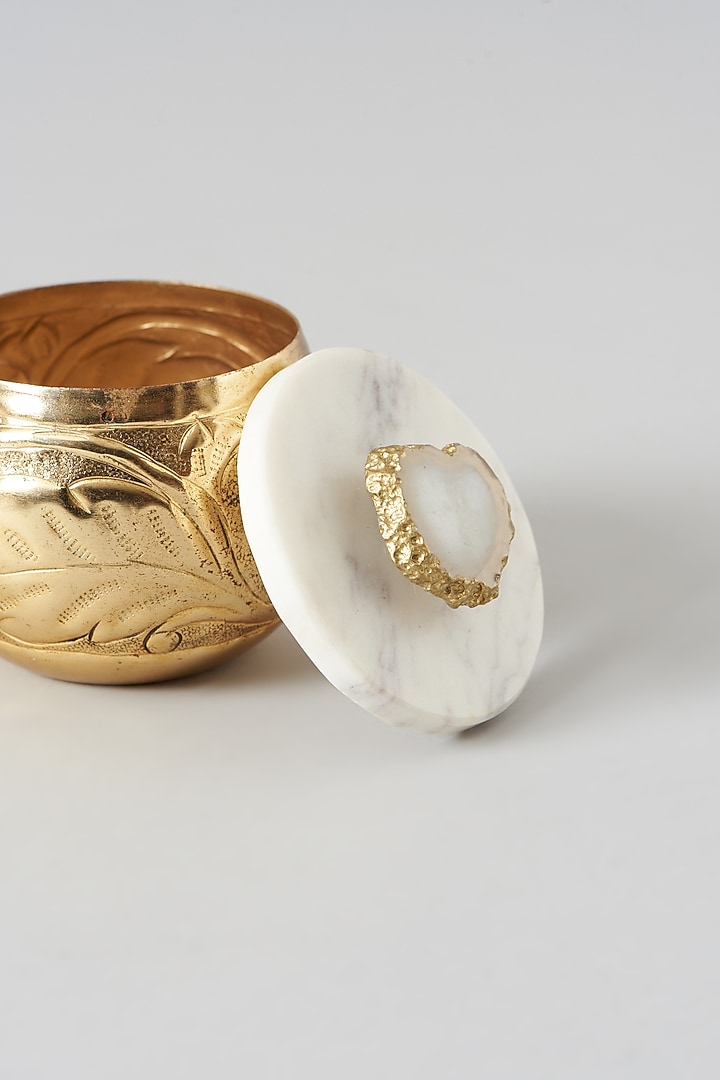 Gold Marble Agate Jar by Assemblage at Pernia's Pop Up Shop