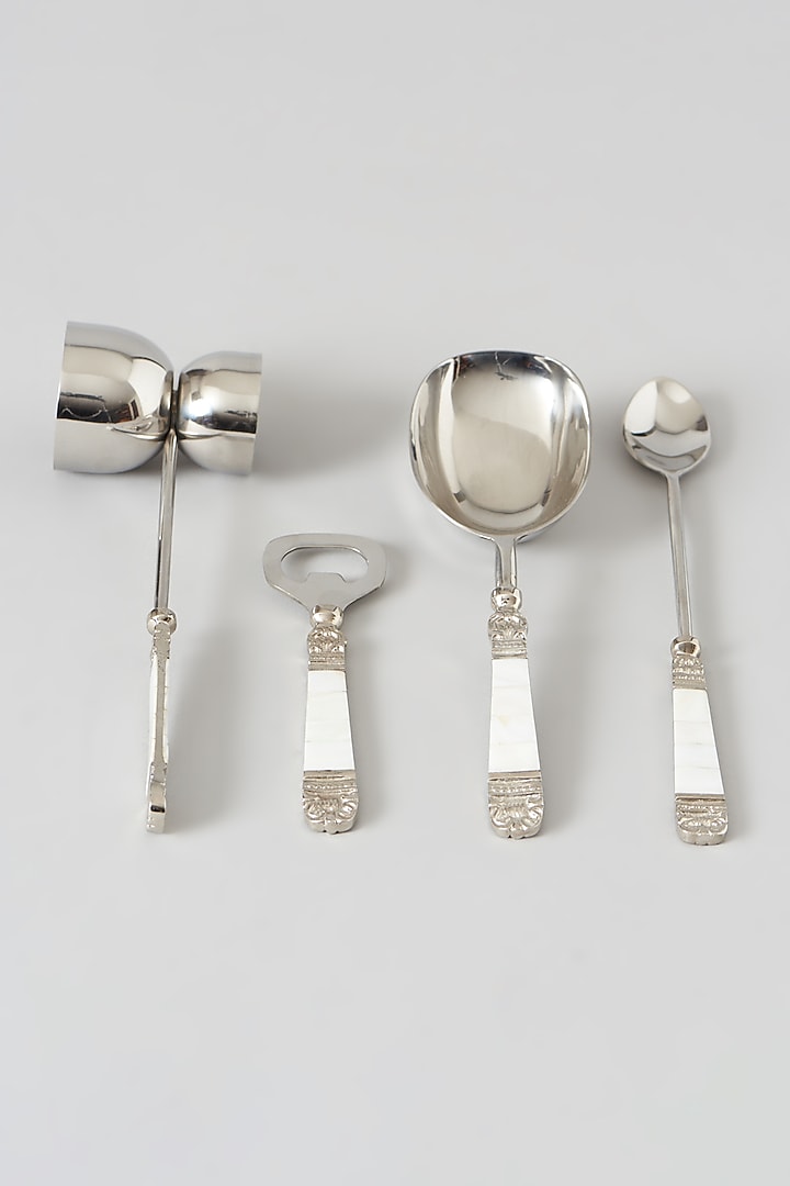 Ivory Stainless Steel Bar Set (Set of 4) by Assemblage at Pernia's Pop Up Shop