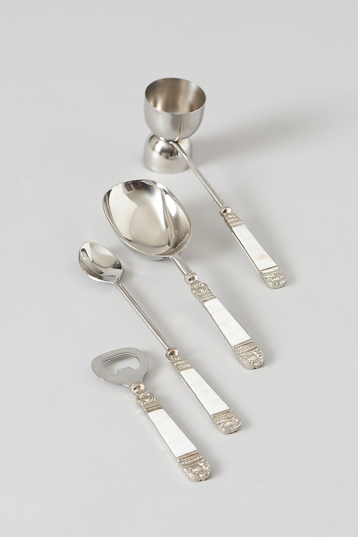 Ivory Stainless Steel Bar Set (Set of 4) by Assemblage at Pernia's Pop Up Shop