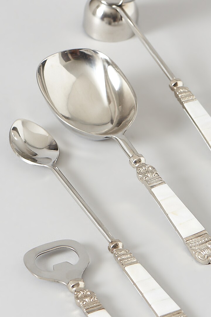 Ivory Stainless Steel Bar Set (Set of 4) by Assemblage at Pernia's Pop Up Shop