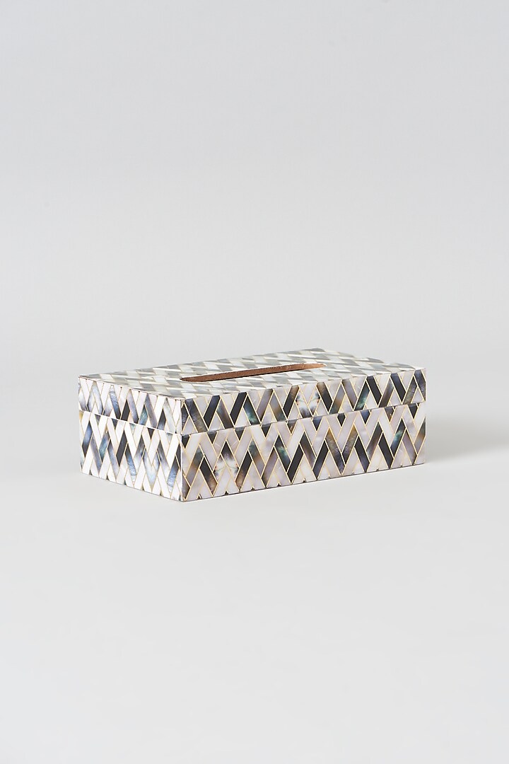 Grey Chevron Tissue Box by Assemblage at Pernia's Pop Up Shop
