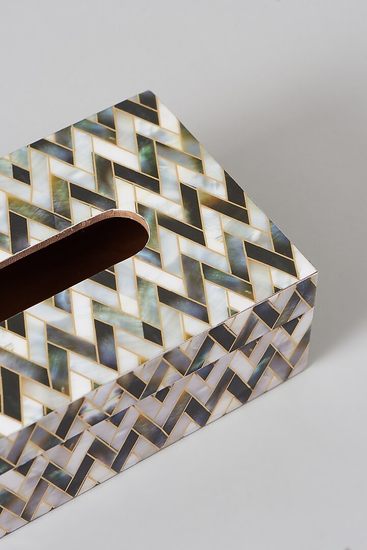 Grey Chevron Tissue Box by Assemblage at Pernia's Pop Up Shop