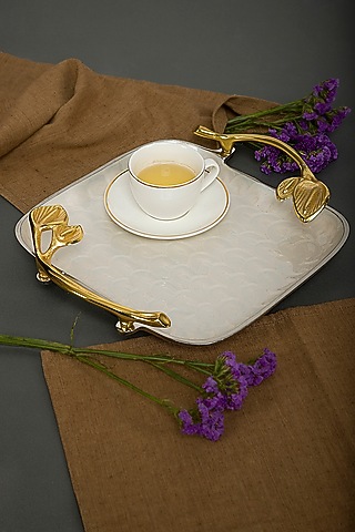 Ivory & Gold Platter Tray by Assemblage