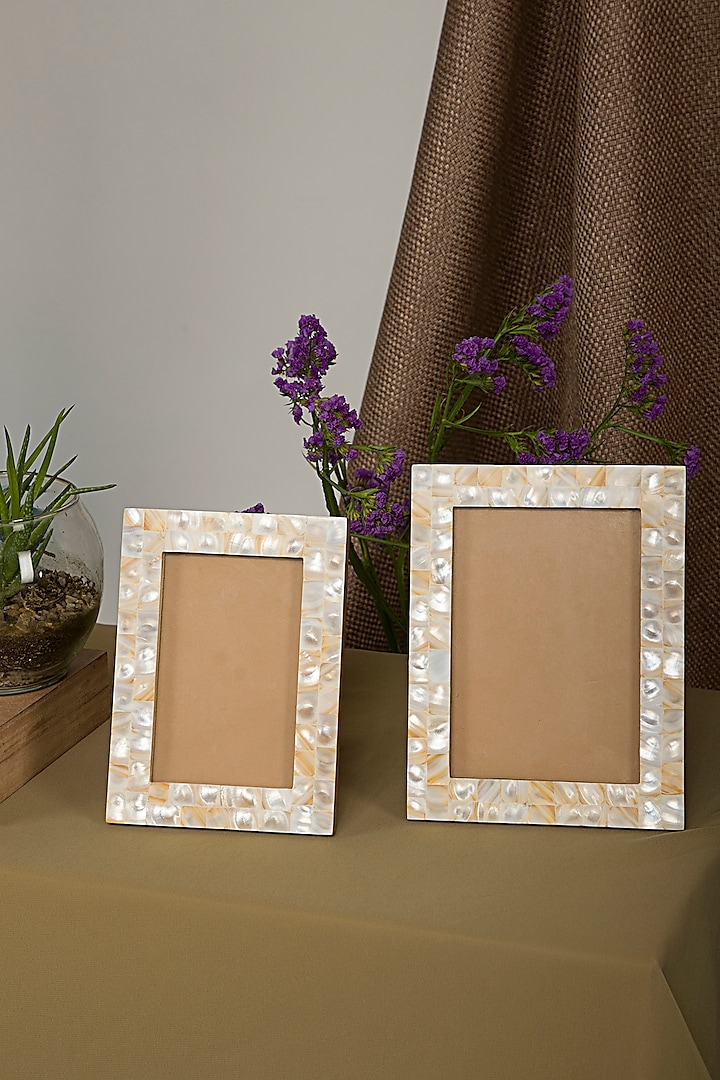 Handmade Mother Of Pearl Photo Frame (Set of 2) by Assemblage