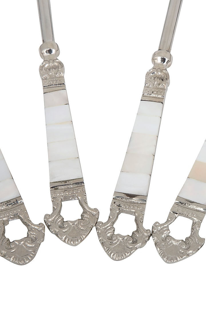 Mother Of Pearl & Brass Spoon Set (Set of 6) by Assemblage at Pernia's Pop Up Shop