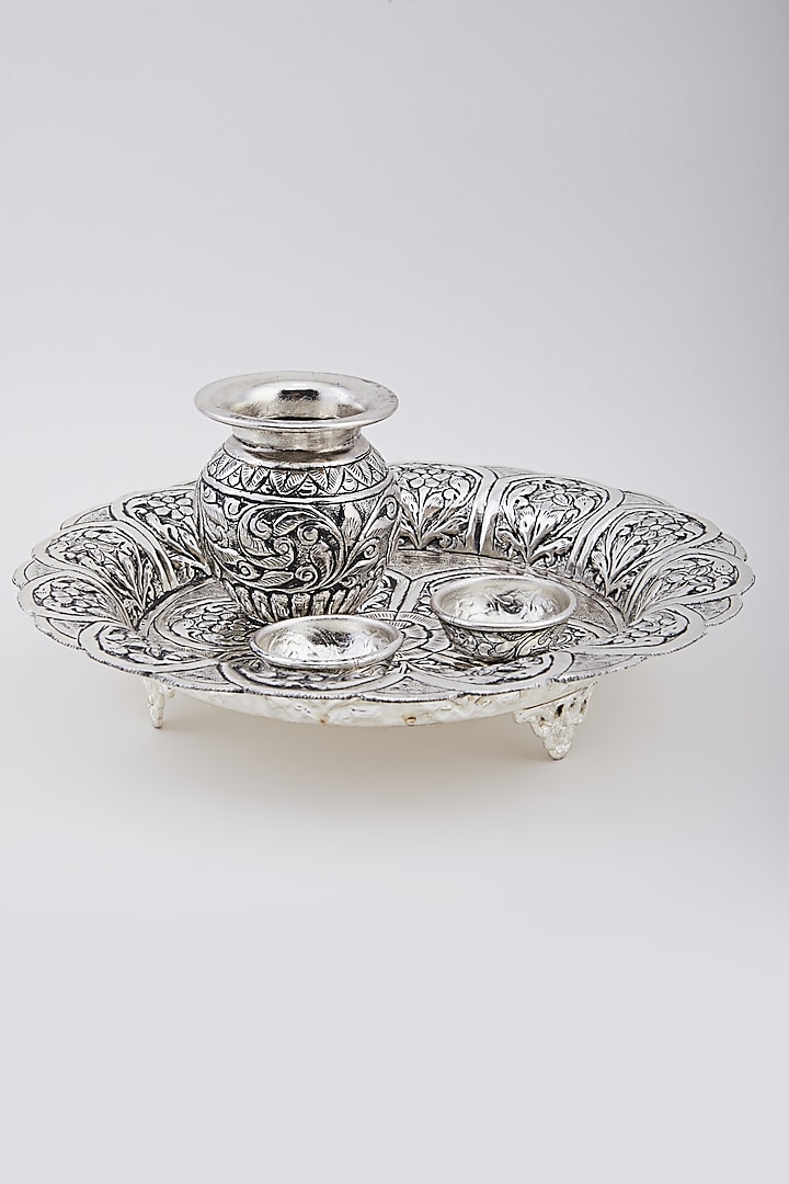 Silver Plated Aarti Thali Set by Assemblage