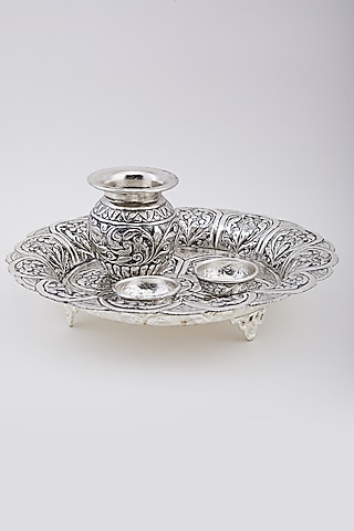Silver Plated Aarti Thali Set by Assemblage