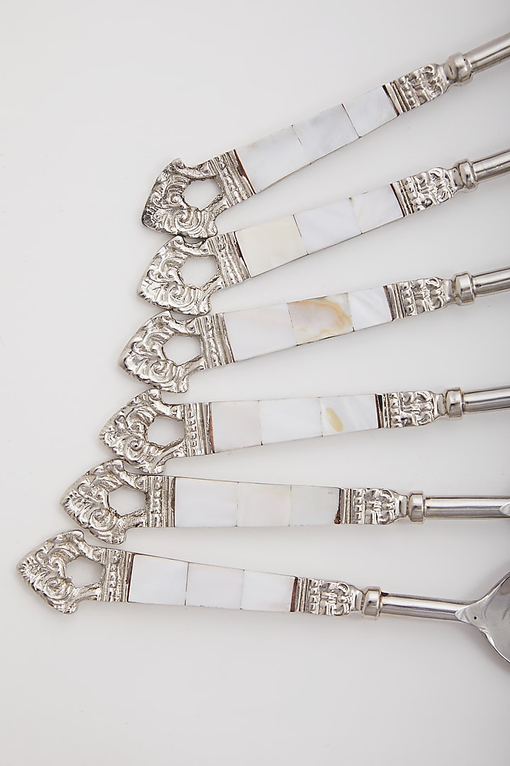 Silver Stainless Steel Spoons (Set of 6) by Assemblage at Pernia's Pop Up Shop