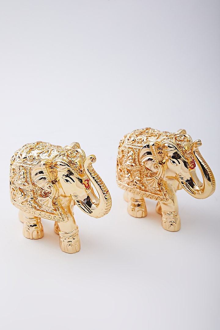 Gold Plated Resin Royal Elephant by Assemblage
