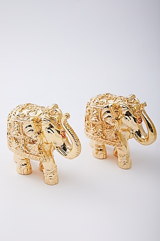 Gold Plated Resin Royal Elephant by Assemblage