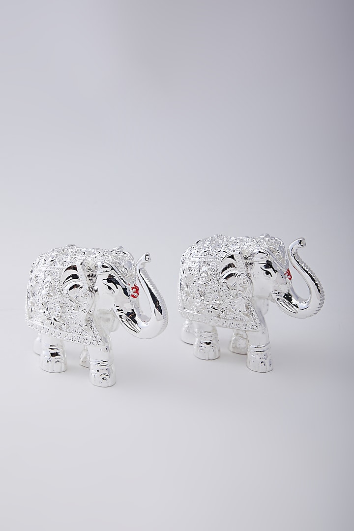 Silver Plated Resin Royal Elephant by Assemblage