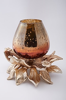 Antique Gold Double Lotus Fire Hurricane by Assemblage-GIFTS FOR THE FESTIVE SEASON