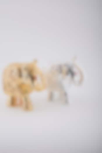 Gold & Silver Plated Resin Royal Elephant (Set of 2) by Assemblage
