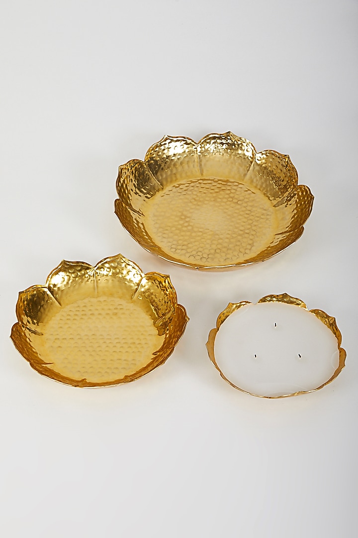Gold Lotus Motif Urlis (Set) by Assemblage at Pernia's Pop Up Shop