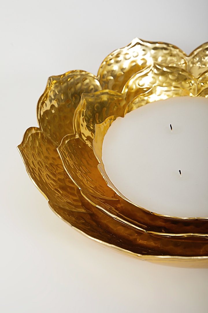 Gold Lotus Motif Urlis (Set) by Assemblage at Pernia's Pop Up Shop