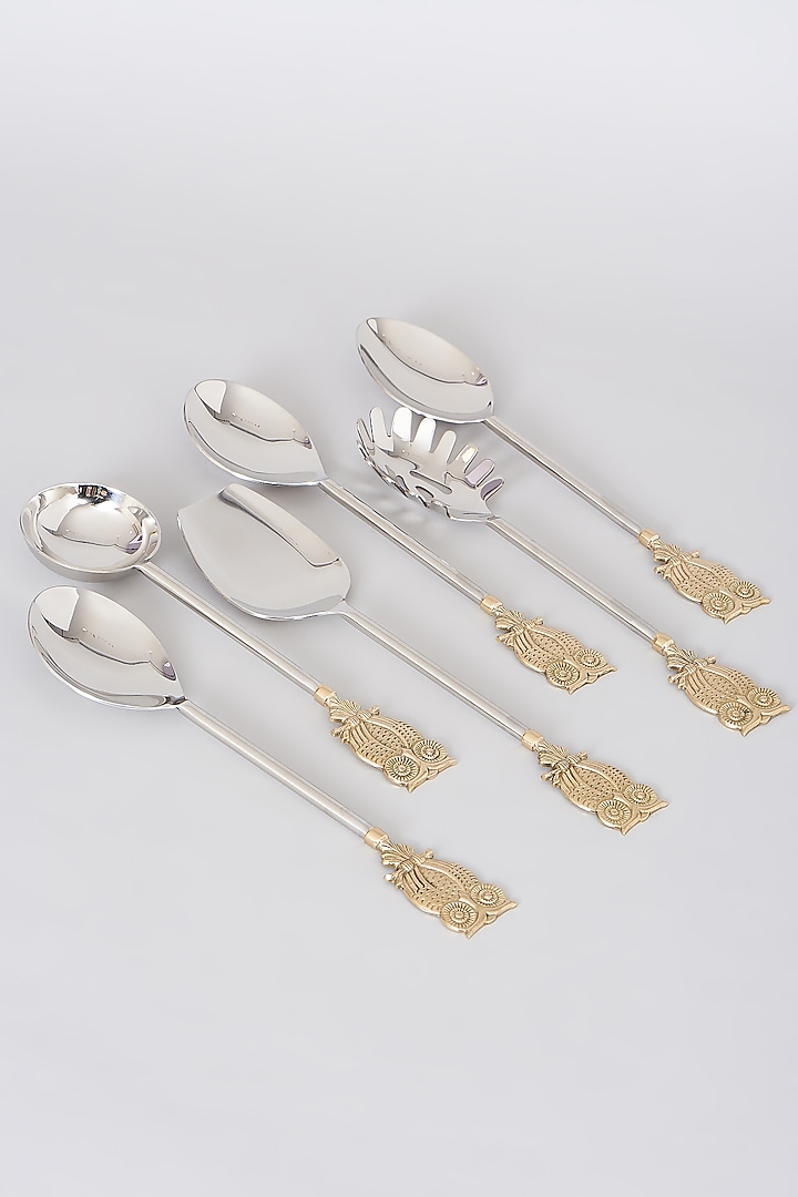 Brass Tweety Owl Serving Spoon Cutlery (Set of 6) by Assemblage