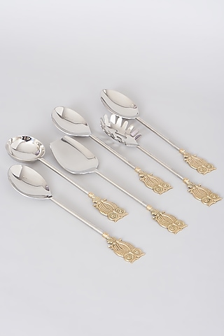 Brass Tweety Owl Serving Spoon Cutlery (Set of 6) by Assemblage