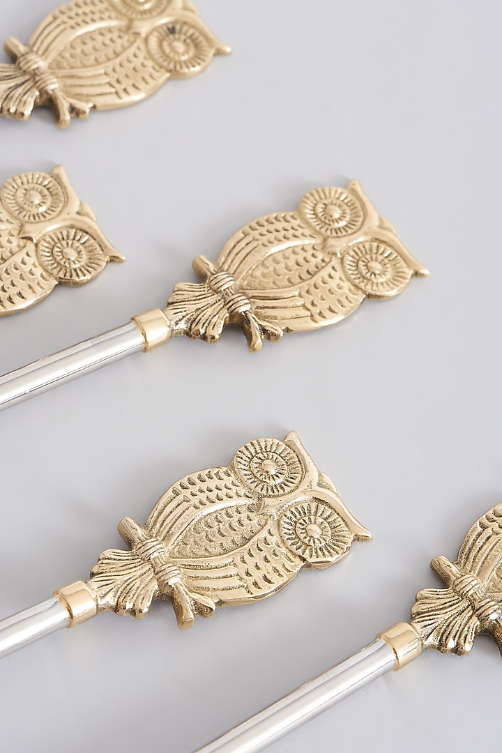 Brass Tweety Owl Serving Spoon Cutlery (Set of 6) by Assemblage at Pernia's Pop Up Shop