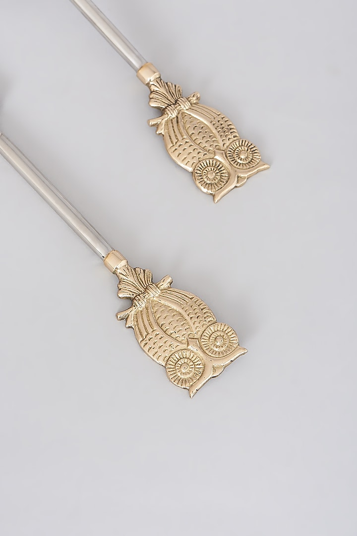 Brass Tweety Owl Cake Knife & Spatula Set by Assemblage at Pernia's Pop Up Shop