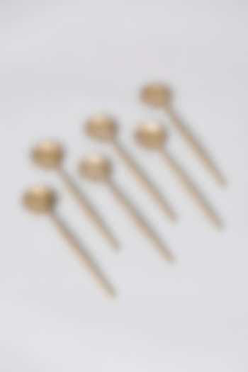 Matt Gold Plated Spoon Set (Set of 6) by Assemblage