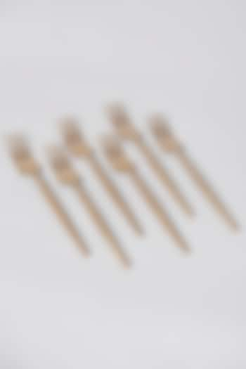 Matt Gold Plated Fork Set (Set of 6) by Assemblage at Pernia's Pop Up Shop