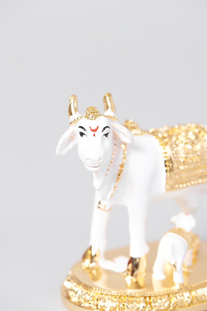 Gold Plated Kamdhenu Cow Figure by Assemblage at Pernia's Pop Up Shop