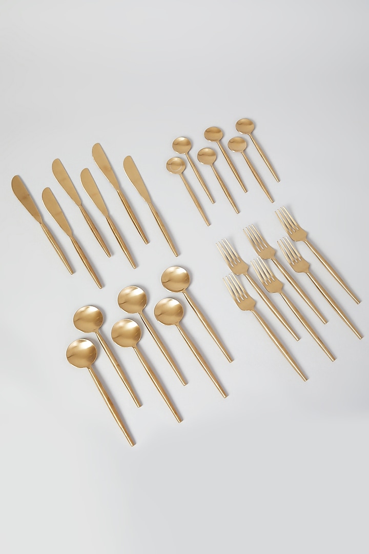 Gold Plated Cutlery Set (Set of 24) by Assemblage
