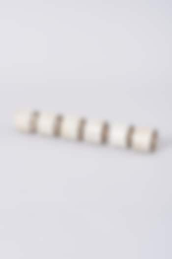 Silver Brass & Mother Of Pearl Napkin Rings (Set of 6) by Assemblage at Pernia's Pop Up Shop