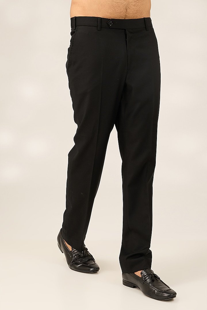 Black Blended Poly Wool Wedding Bandhgala Set by Ashish N Soni Men at Pernia's Pop Up Shop