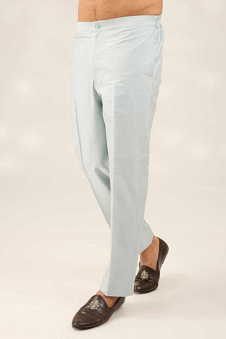 Blue Georgette Sequins Embroidered Kurta by Ashish N Soni Men at Pernia's Pop Up Shop