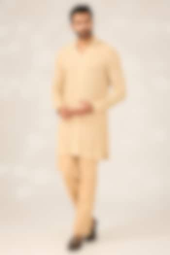 Beige Georgette Kurta Set by Ashish N Soni Men