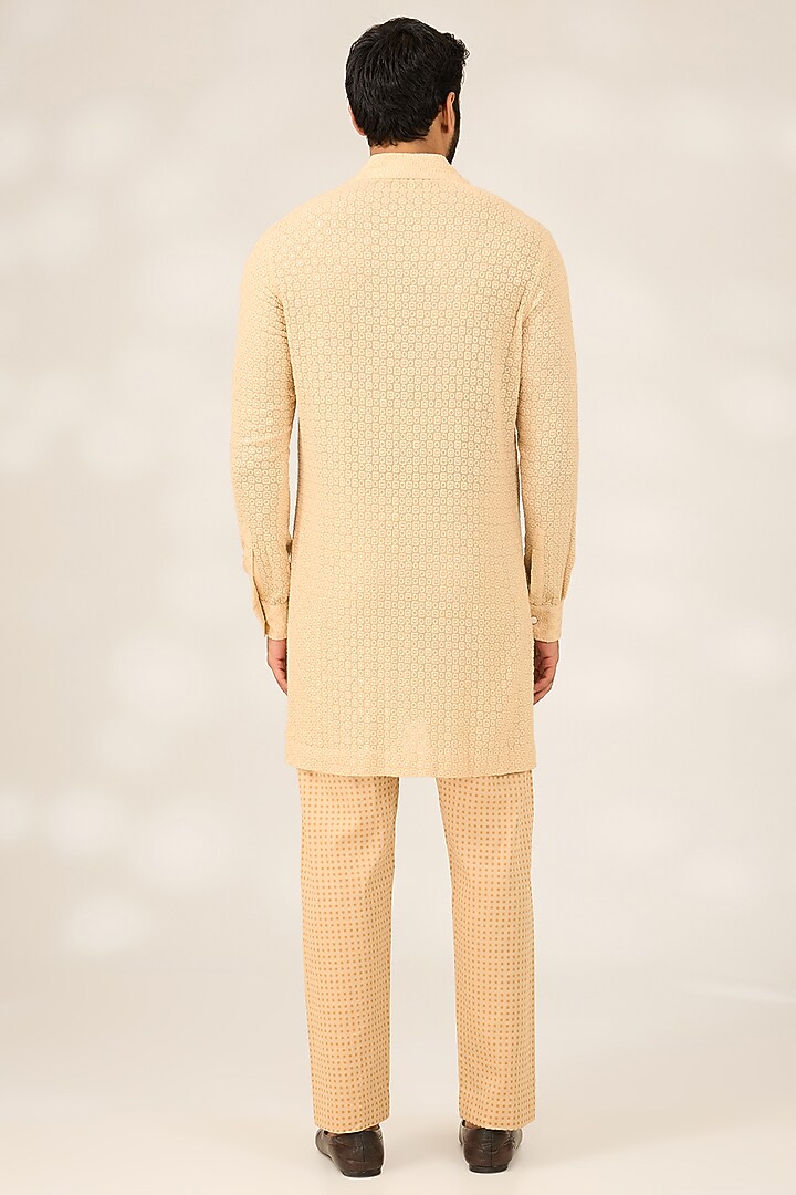 Beige Georgette Kurta Set by Ashish N Soni Men at Pernia's Pop Up Shop