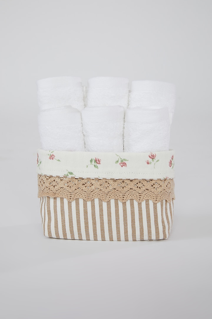 Beige Cotton Organiser With Towels (Set of 7) by Astam by Astam sutra at Pernia's Pop Up Shop