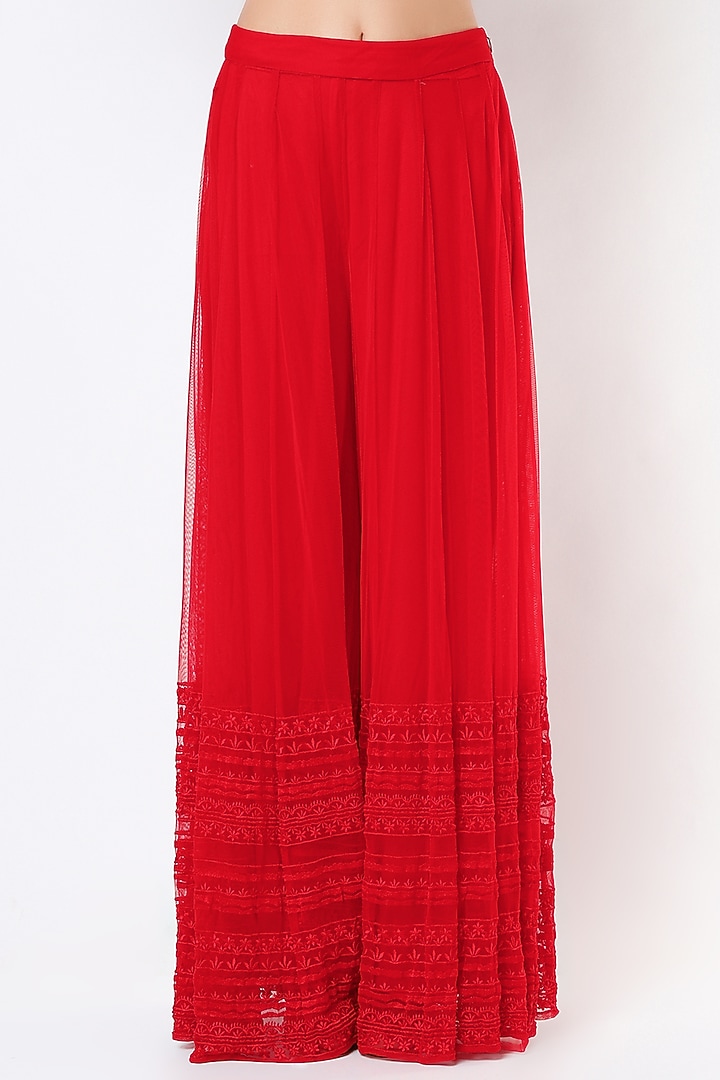 Red Embroidered Jacket Wedding Anarkali Set by Astha Narang at Pernia's Pop Up Shop