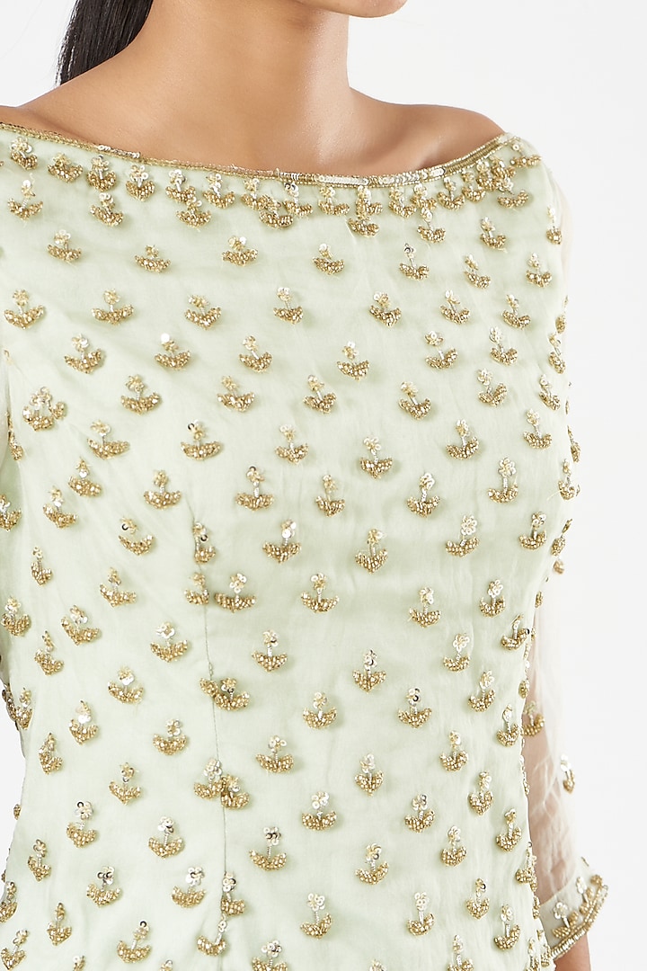 Mint Organza Skirt Set by Astha Narang at Pernia's Pop Up Shop
