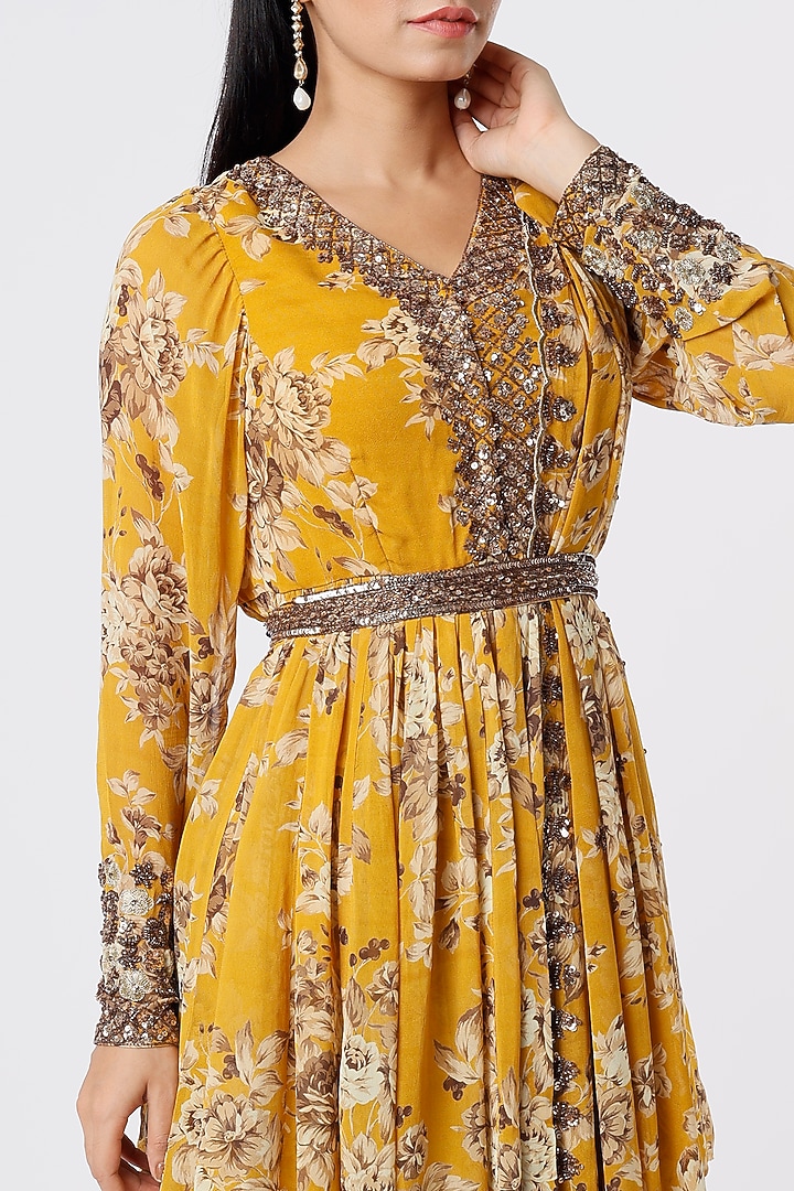 Yellow Embroidered Wedding Sharara Set by Astha Narang at Pernia's Pop Up Shop