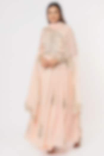 Blush Pink Embroidered Wedding Anarkali Set by Astha Narang at Pernia's Pop Up Shop