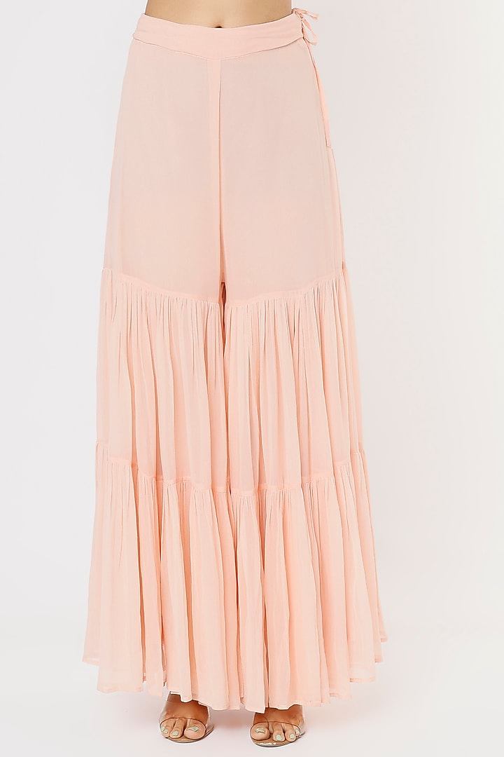 Blush Pink Embroidered Wedding Anarkali Set by Astha Narang at Pernia's Pop Up Shop