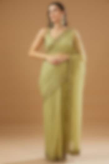 Mint Green Net Saree Set by Astha Narang