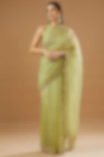 Mint Green Net Saree Set by Astha Narang