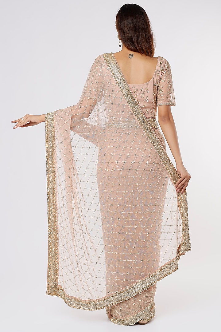 Astha Narang - Women Off-White Net Designer Wedding Saree Set at Pernias Pop Up Shop