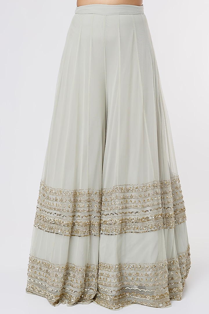Sea Green Embroidered Bridal Sharara Set by Astha Narang at Pernia's Pop Up Shop