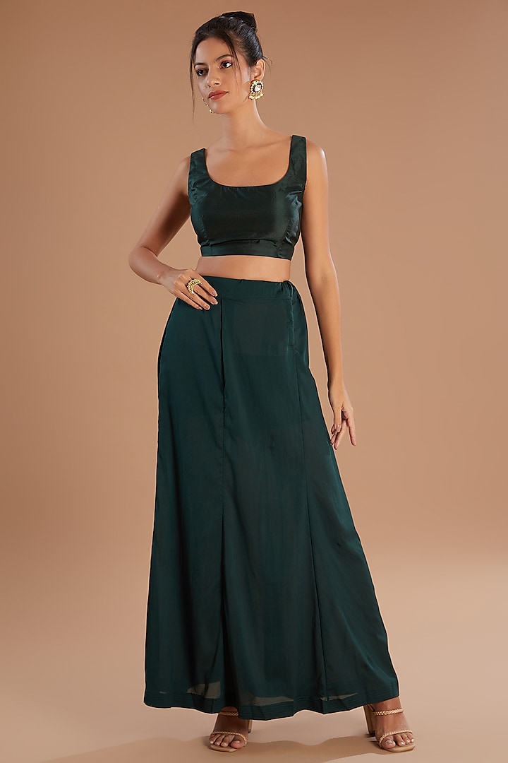 Teal Green Organza Floral Wedding Saree Set by Astha Narang at Pernia's Pop Up Shop