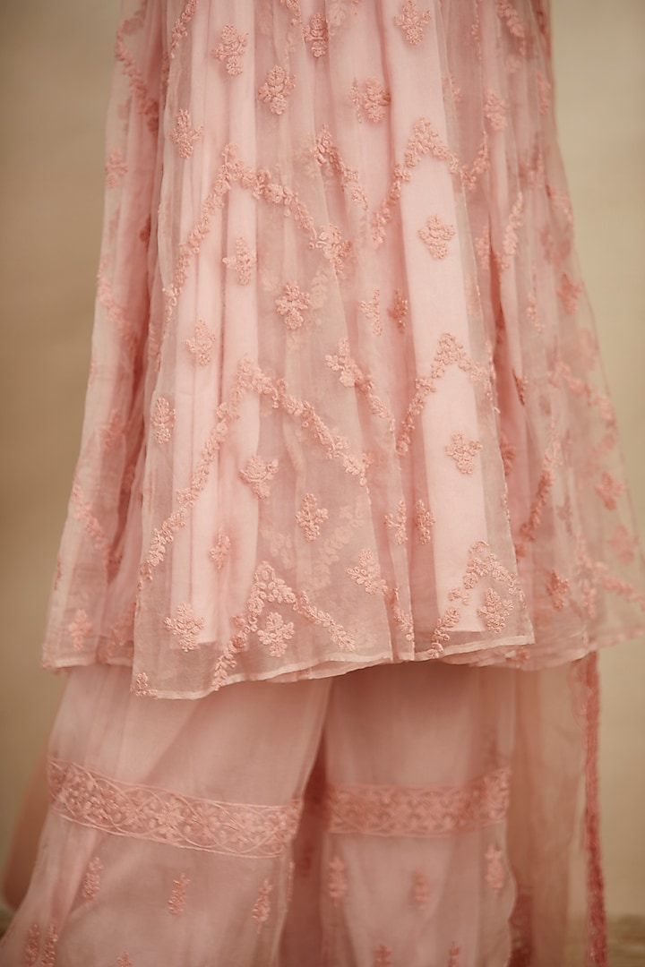 Pink Crepe Wedding Anarkali Set by Astha Narang at Pernia's Pop Up Shop