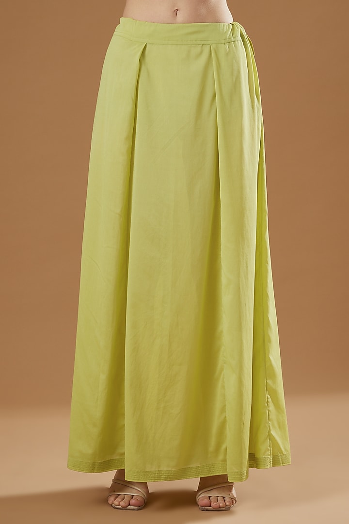 Sage Green Net & Crepe Wedding Saree Set by Astha Narang at Pernia's Pop Up Shop