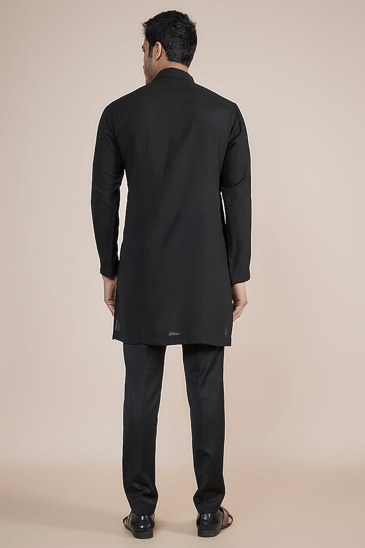 Black Viscose Kurta Set by AASTHASHAH at Pernia's Pop Up Shop