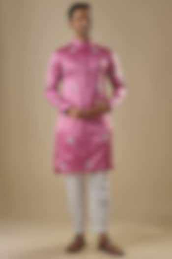 Pink Gajji Kasab Work Kurta Set by AASTHASHAH