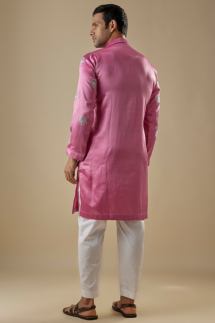 Pink Gajji Kasab Work Kurta Set by AASTHASHAH at Pernia's Pop Up Shop