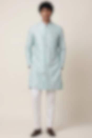 Pastel Blue Georgette Embellished Kurta by AASTHASHAH at Pernia's Pop Up Shop